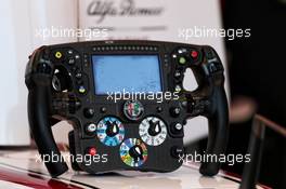 Alfa Romeo Racing C39 steering wheel. 26.02.2020. Formula One Testing, Day One, Barcelona, Spain. Wednesday.