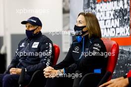 (L to R): Franz Tost (AUT) AlphaTauri Team Principal and Claire Williams (GBR) Williams Racing Deputy Team Principal in the FIA Press Conference. 28.08.2020. Formula 1 World Championship, Rd 7, Belgian Grand Prix, Spa Francorchamps, Belgium, Practice Day.