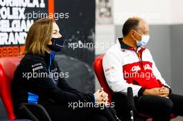 (L to R): Claire Williams (GBR) Williams Racing Deputy Team Principal and Frederic Vasseur (FRA) Alfa Romeo Racing Team Principal in the FIA Press Conference. 28.08.2020. Formula 1 World Championship, Rd 7, Belgian Grand Prix, Spa Francorchamps, Belgium, Practice Day.