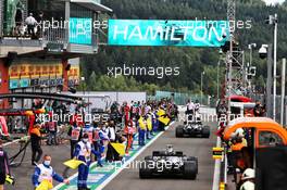 Valtteri Bottas (FIN) Mercedes AMG F1 W11 enters parc ferme. 30.08.2020. Formula 1 World Championship, Rd 7, Belgian Grand Prix, Spa Francorchamps, Belgium, Race Day.