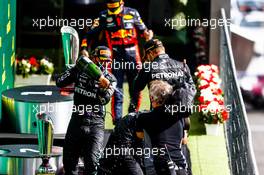 Race winner Lewis Hamilton (GBR) Mercedes AMG F1 celebrates on the podium. 30.08.2020. Formula 1 World Championship, Rd 7, Belgian Grand Prix, Spa Francorchamps, Belgium, Race Day.