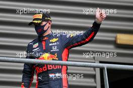 Max Verstappen (NLD) Red Bull Racing celebrates his third position on the podium. 30.08.2020. Formula 1 World Championship, Rd 7, Belgian Grand Prix, Spa Francorchamps, Belgium, Race Day.