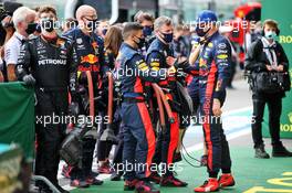 Max Verstappen (NLD) Red Bull Racing celebrates his third position with the team in parc ferme. 30.08.2020. Formula 1 World Championship, Rd 7, Belgian Grand Prix, Spa Francorchamps, Belgium, Race Day.