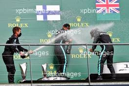 The podium (L to R): Valtteri Bottas (FIN) Mercedes AMG F1, second; Lewis Hamilton (GBR) Mercedes AMG F1, race winner. 30.08.2020. Formula 1 World Championship, Rd 7, Belgian Grand Prix, Spa Francorchamps, Belgium, Race Day.