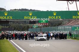 A minute's silence for Anthoine Hubert is observed before the F2 race. 29.08.2020. Formula 1 World Championship, Rd 7, Belgian Grand Prix, Spa Francorchamps, Belgium, Qualifying Day.