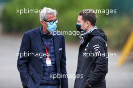 (L to R): Alessandro Alunni Bravi (ITA) Driver Manager with Stoffel Vandoorne (BEL) Mercedes AMG F1 Reserve Driver. 29.08.2020. Formula 1 World Championship, Rd 7, Belgian Grand Prix, Spa Francorchamps, Belgium, Qualifying Day.