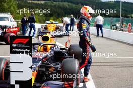 Max Verstappen (NLD) Red Bull Racing RB16 in qualifying parc ferme. 29.08.2020. Formula 1 World Championship, Rd 7, Belgian Grand Prix, Spa Francorchamps, Belgium, Qualifying Day.
