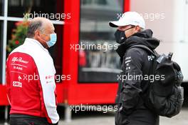 (L to R): Frederic Vasseur (FRA) Alfa Romeo Racing Team Principal with Valtteri Bottas (FIN) Mercedes AMG F1. 29.08.2020. Formula 1 World Championship, Rd 7, Belgian Grand Prix, Spa Francorchamps, Belgium, Qualifying Day.