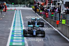 Lewis Hamilton (GBR) Mercedes AMG F1 W11 and Valtteri Bottas (FIN) Mercedes AMG F1 W11. 29.08.2020. Formula 1 World Championship, Rd 7, Belgian Grand Prix, Spa Francorchamps, Belgium, Qualifying Day.