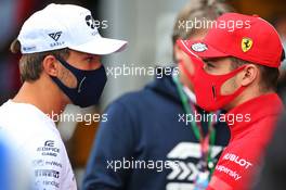 (L to R): Pierre Gasly (FRA) AlphaTauri with Charles Leclerc (MON) Ferrari. 29.08.2020. Formula 1 World Championship, Rd 7, Belgian Grand Prix, Spa Francorchamps, Belgium, Qualifying Day.