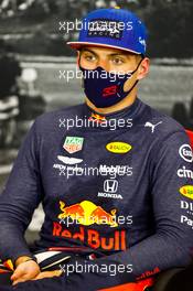 Max Verstappen (NLD) Red Bull Racing in the post qualifying FIA Press Conference. 29.08.2020. Formula 1 World Championship, Rd 7, Belgian Grand Prix, Spa Francorchamps, Belgium, Qualifying Day.