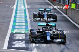 Lewis Hamilton (GBR) Mercedes AMG F1 W11 and Valtteri Bottas (FIN) Mercedes AMG F1 W11. 29.08.2020. Formula 1 World Championship, Rd 7, Belgian Grand Prix, Spa Francorchamps, Belgium, Qualifying Day.