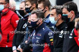 Christian Horner (GBR) Red Bull Racing Team Principal - a minute's silence for Anthoine Hubert is observed before the F2 race. 29.08.2020. Formula 1 World Championship, Rd 7, Belgian Grand Prix, Spa Francorchamps, Belgium, Qualifying Day.