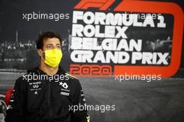 Daniel Ricciardo (AUS) Renault F1 Team in the FIA Press Conference. 27.08.2020. Formula 1 World Championship, Rd 7, Belgian Grand Prix, Spa Francorchamps, Belgium, Preparation Day.