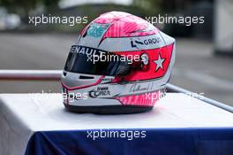 Renault F1 Team pay tribute to Anthoine Hubert by placing his helmet outside their motorhome in the paddock. 27.08.2020. Formula 1 World Championship, Rd 7, Belgian Grand Prix, Spa Francorchamps, Belgium, Preparation Day.