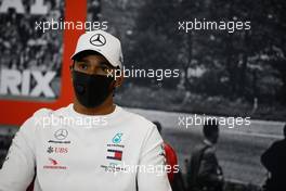 Lewis Hamilton (GBR) Mercedes AMG F1 in the FIA Press Conference. 27.08.2020. Formula 1 World Championship, Rd 7, Belgian Grand Prix, Spa Francorchamps, Belgium, Preparation Day.