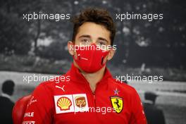 Charles Leclerc (MON) Ferrari in the FIA Press Conference. 27.08.2020. Formula 1 World Championship, Rd 7, Belgian Grand Prix, Spa Francorchamps, Belgium, Preparation Day.