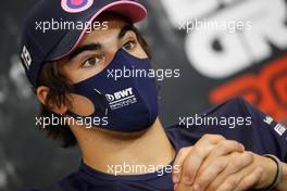 Lance Stroll (CDN) Racing Point F1 Team in the FIA Press Conference. 27.08.2020. Formula 1 World Championship, Rd 7, Belgian Grand Prix, Spa Francorchamps, Belgium, Preparation Day.