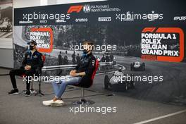 (L to R): Nicholas Latifi (CDN) Williams Racing and team mate George Russell (GBR) Williams Racing in the FIA Press Conference. 27.08.2020. Formula 1 World Championship, Rd 7, Belgian Grand Prix, Spa Francorchamps, Belgium, Preparation Day.