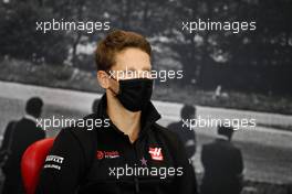 Romain Grosjean (FRA) Haas F1 Team in the FIA Press Conference. 27.08.2020. Formula 1 World Championship, Rd 7, Belgian Grand Prix, Spa Francorchamps, Belgium, Preparation Day.