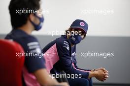 (L to R): Sergio Perez (MEX) Racing Point F1 Team and Lance Stroll (CDN) Racing Point F1 Team in the FIA Press Conference. 27.08.2020. Formula 1 World Championship, Rd 7, Belgian Grand Prix, Spa Francorchamps, Belgium, Preparation Day.