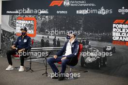 (L to R): Pierre Gasly (FRA) AlphaTauri and Daniil Kvyat (RUS) AlphaTauri in the FIA Press Conference. 27.08.2020. Formula 1 World Championship, Rd 7, Belgian Grand Prix, Spa Francorchamps, Belgium, Preparation Day.