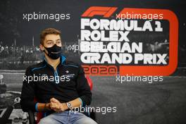 George Russell (GBR) Williams Racing in the FIA Press Conference. 27.08.2020. Formula 1 World Championship, Rd 7, Belgian Grand Prix, Spa Francorchamps, Belgium, Preparation Day.