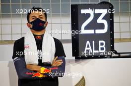 Alexander Albon (THA) Red Bull Racing on the grid. 29.11.2020. Formula 1 World Championship, Rd 15, Bahrain Grand Prix, Sakhir, Bahrain, Race Day.