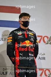 Second placed Max Verstappen (NLD) Red Bull Racing on the podium. 29.11.2020. Formula 1 World Championship, Rd 15, Bahrain Grand Prix, Sakhir, Bahrain, Race Day.