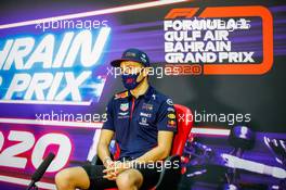 Alexander Albon (THA) Red Bull Racing in the post race FIA Press Conference. 29.11.2020. Formula 1 World Championship, Rd 15, Bahrain Grand Prix, Sakhir, Bahrain, Race Day.