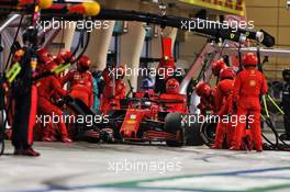 Sebastian Vettel (GER) Ferrari SF1000 makes a pit stop. 29.11.2020. Formula 1 World Championship, Rd 15, Bahrain Grand Prix, Sakhir, Bahrain, Race Day.
