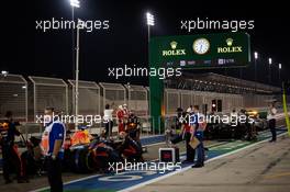 Max Verstappen (NLD) Red Bull Racing RB16 in the pits while the race is stopped. 29.11.2020. Formula 1 World Championship, Rd 15, Bahrain Grand Prix, Sakhir, Bahrain, Race Day.