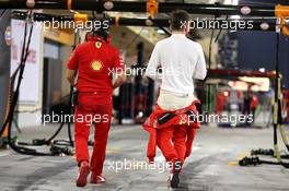 Charles Leclerc (MON) Ferrari in the pits while the race is stopped. 29.11.2020. Formula 1 World Championship, Rd 15, Bahrain Grand Prix, Sakhir, Bahrain, Race Day.