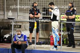 Nicholas Latifi (CDN) Williams Racing in the pits while the race is stopped. 29.11.2020. Formula 1 World Championship, Rd 15, Bahrain Grand Prix, Sakhir, Bahrain, Race Day.