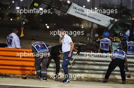 Michael Masi (AUS) FIA Race Director at the scene of the crash of Romain Grosjean (FRA) Haas F1 Team, who crashed at the start of the race and exploded into flames, destroying the armco barrier. 29.11.2020. Formula 1 World Championship, Rd 15, Bahrain Grand Prix, Sakhir, Bahrain, Race Day.