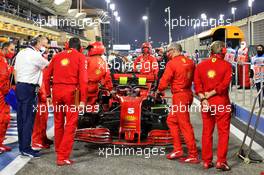 Sebastian Vettel (GER) Ferrari SF1000 in the pits while the race is stopped. 29.11.2020. Formula 1 World Championship, Rd 15, Bahrain Grand Prix, Sakhir, Bahrain, Race Day.