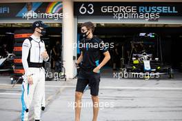 (L to R): Nicholas Latifi (CDN) Williams Racing with team mate George Russell (GBR) Williams Racing. 29.11.2020. Formula 1 World Championship, Rd 15, Bahrain Grand Prix, Sakhir, Bahrain, Race Day.