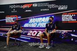 (L to R): Max Verstappen (NLD) Red Bull Racing and Alexander Albon (THA) Red Bull Racing in the FIA Press Conference. 26.11.2020. Formula 1 World Championship, Rd 15, Bahrain Grand Prix, Sakhir, Bahrain, Preparation Day.