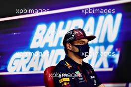 Max Verstappen (NLD) Red Bull Racing in the FIA Press Conference. 26.11.2020. Formula 1 World Championship, Rd 15, Bahrain Grand Prix, Sakhir, Bahrain, Preparation Day.