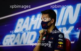 Alexander Albon (THA) Red Bull Racing in the FIA Press Conference. 26.11.2020. Formula 1 World Championship, Rd 15, Bahrain Grand Prix, Sakhir, Bahrain, Preparation Day.