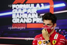Charles Leclerc (MON) Ferrari in the FIA Press Conference. 26.11.2020. Formula 1 World Championship, Rd 15, Bahrain Grand Prix, Sakhir, Bahrain, Preparation Day.