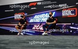 (L to R): Romain Grosjean (FRA) Haas F1 Team and team mate Kevin Magnussen (DEN) Haas F1 Team in the FIA Press Conference. 26.11.2020. Formula 1 World Championship, Rd 15, Bahrain Grand Prix, Sakhir, Bahrain, Preparation Day.