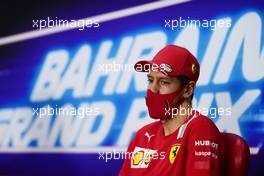Sebastian Vettel (GER) Ferrari in the FIA Press Conference. 26.11.2020. Formula 1 World Championship, Rd 15, Bahrain Grand Prix, Sakhir, Bahrain, Preparation Day.
