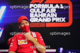 Sebastian Vettel (GER) Ferrari in the FIA Press Conference. 26.11.2020. Formula 1 World Championship, Rd 15, Bahrain Grand Prix, Sakhir, Bahrain, Preparation Day.