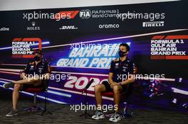 (L to R): Max Verstappen (NLD) Red Bull Racing and team mate Alexander Albon (THA) Red Bull Racing in the FIA Press Conference. 26.11.2020. Formula 1 World Championship, Rd 15, Bahrain Grand Prix, Sakhir, Bahrain, Preparation Day.