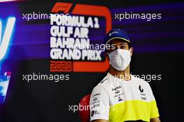 Daniel Ricciardo (AUS) Renault F1 Team in the FIA Press Conference. 26.11.2020. Formula 1 World Championship, Rd 15, Bahrain Grand Prix, Sakhir, Bahrain, Preparation Day.