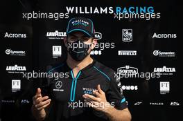 Nicholas Latifi (CDN) Williams Racing with the media. 14.08.2020 Formula 1 World Championship, Rd 6, Spanish Grand Prix, Barcelona, Spain, Practice Day.