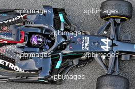 Race winner Lewis Hamilton (GBR) Mercedes AMG F1 W11 in parc ferme. 16.08.2020. Formula 1 World Championship, Rd 6, Spanish Grand Prix, Barcelona, Spain, Race Day.