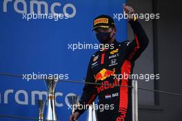 Max Verstappen (NLD) Red Bull Racing celebrates his second position on the podium. 16.08.2020. Formula 1 World Championship, Rd 6, Spanish Grand Prix, Barcelona, Spain, Race Day.