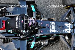 Race winner Lewis Hamilton (GBR) Mercedes AMG F1 W11 in parc ferme. 16.08.2020. Formula 1 World Championship, Rd 6, Spanish Grand Prix, Barcelona, Spain, Race Day.
